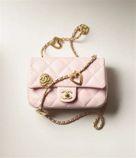 pink crossbody chanel bag|pink heart Chanel bag.